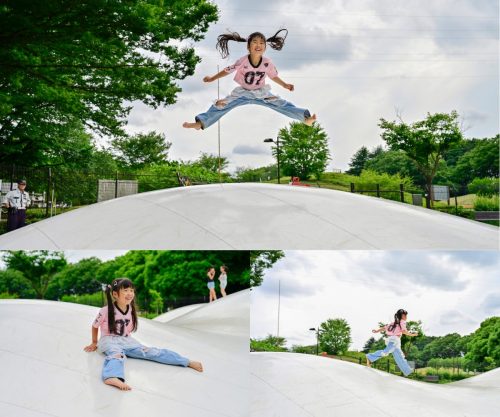 A photo of a child enjoying the Fluffy Dome